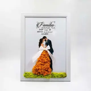 Tablou cu licheni  Familia - 20x30