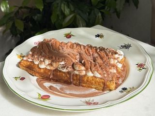 Sweet Waffles with Mascarpone & Nutella sauce