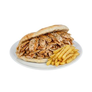 Doner Kebab De Pollo Solo Carne Con Patatas Y Queso