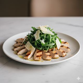 Tagliata di pollo alla griglia con rucola e grana