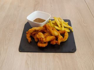 Tiras Crujientes De Pollo Con Mostaza Y Miel