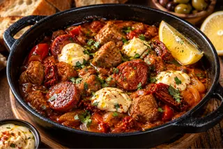 Hiszpański gulasz z kiełbasą chorizo