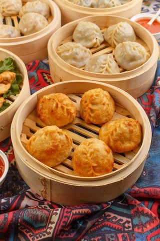 Манты с мясом жареные 