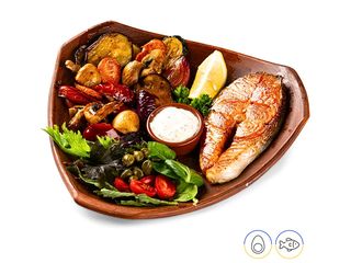 Filete de salmon con verduras a la plancha (190/180/90g)