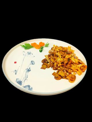 Calamar cu ciuperci și usturoi