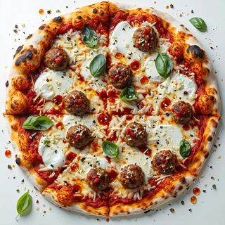 Pizza speciale con polpette