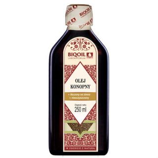 Olej konopny z konopi tłoczony na zimno nierafinowany 250ml BIOOIL