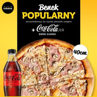 Pizza Popularny 40cm + Coca-Cola ZERO 0,5l