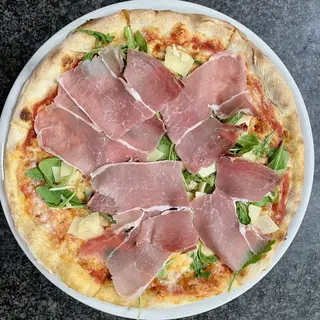 PIZZA JAMÓN DE PARMA Y AGUACATE (30Cm.)