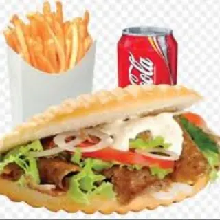 Menu Pita kebab + Patatas + Cerveza (330 ml.)