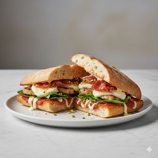 Ciabattina con hamburger di vitello