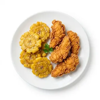 Pollo Frito Con Tostones (Grande) (Pica Pollo)