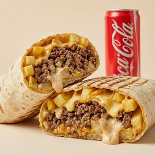 Tacos Viande Hachée + Boisson au choix.