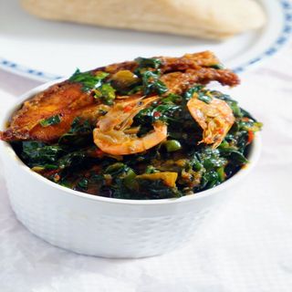 Vegetable Soup With 1 Swallow And 2 Meat