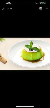 411.Flan de te matcha