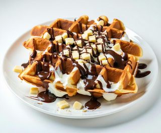 Waffles cioccolata bianca e Nutella