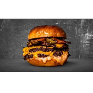 Smash hot bbq triple + Coca Cola + pomfrit 