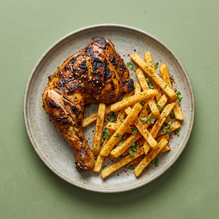 1/4 Grilled Chicken With Masala Fries