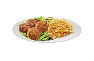 Falafel con patate e insalata