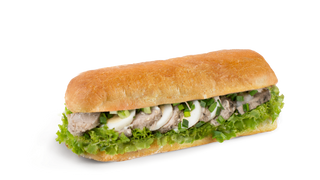 Ciabatta ze schabem wolno gotowanym i pastą chrzanową