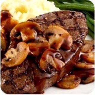 Bifinhos com Cogumelos + Sopa 