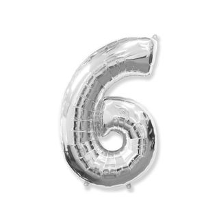 Balon Sur cu heliu cifra 6