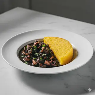 Seppie alla veneziana con polenta