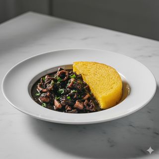 Seppie alla veneziana con polenta