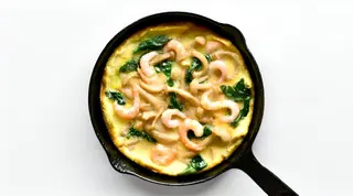 Omelette con gamberi