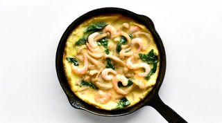 Omelette con gamberi