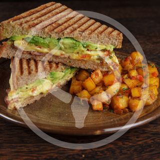 Toasted Bacon Avocado Breakfast Sandwich