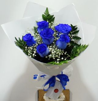 RAMO 6 ROSAS AZULES 3000119