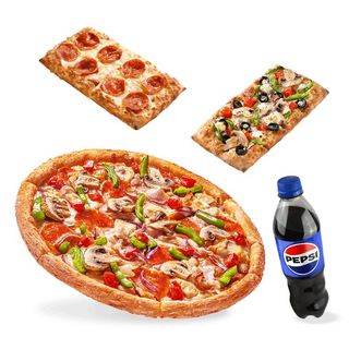 Pizza 30 cm + Pizza to Go x 2 + Băutură