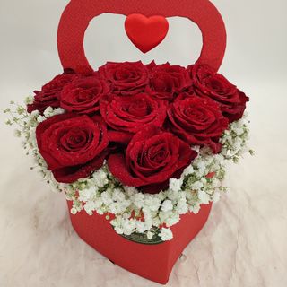 Caixa de Rosas em Forma de Coração