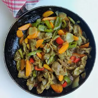 Stir Fried Gizzard In Pepper Sauce