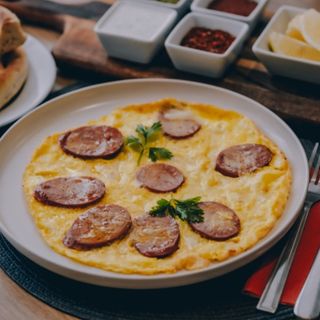 Omlette with sausages (Sucuklu Yumurta)