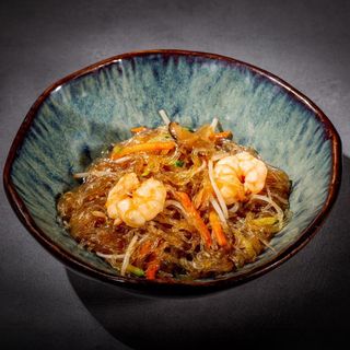 40. Spaghetti di soia con gamberi