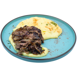 Ficăţei de pui cu ceapă și piure de cartofi 400g