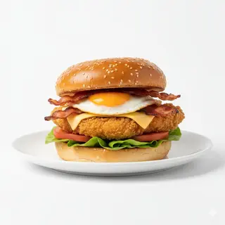 Hamburguesa De Filete De Pollo Con Bacon Y Queso