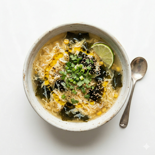 Sopa De Huevo Con Alga Comestible