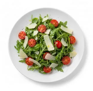 Salata cu rucola, rosii cherry si parmezan