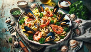 Tagliatelle cu fructe de mare