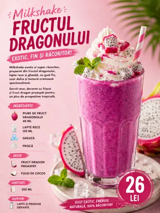 Milkshake Fructul Dragonului  250 ml