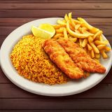 Half Pilau, Half Chips, Fish