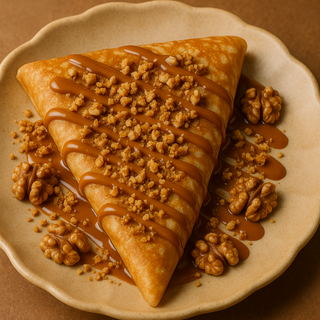 Crep con dulce de leche y nueces