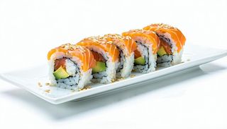 Uramaki sake roll. 8 pezzi