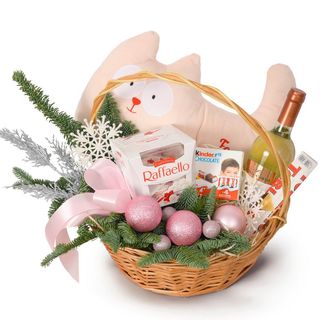 Новорічна композиція"Pink Kitty"