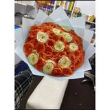 Mixture of orange at white