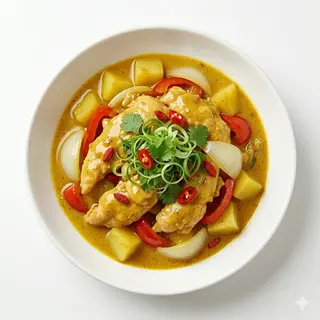 Pollo Con Salsa Curry Y Coco