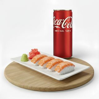 114 Nighiri salmone + Lattina Coca-Cola